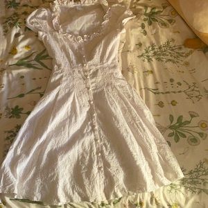 Midi eyelet button down prairie dress